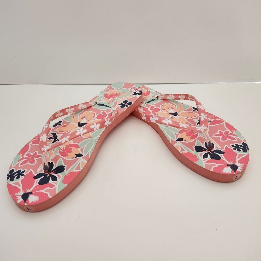 New Vera Bradley pink floral flip flop thong shoes sandals womens size 9/10 L - Picture 3 of 12